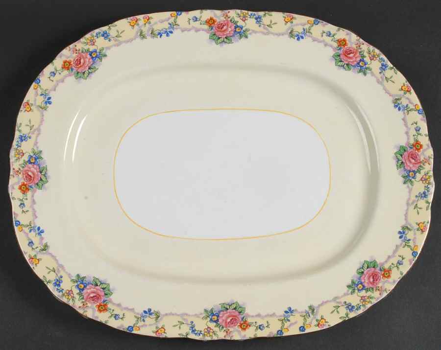 Melrose 15" Oval Serving Platter by John  Aynsley & Sons-1