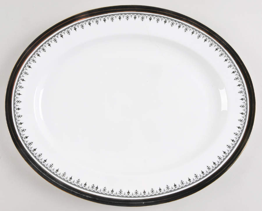 Midnight 13" Oval Serving Platter by John  Aynsley & Sons-1