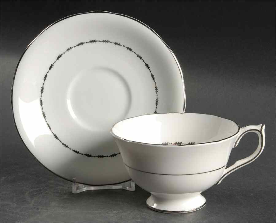 Minuet (Scalloped) Footed Cup & Saucer Set by John  Aynsley & Sons-1