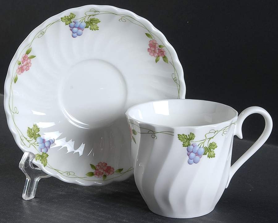 Moselle Flat Cup & Saucer Set by John  Aynsley & Sons-1