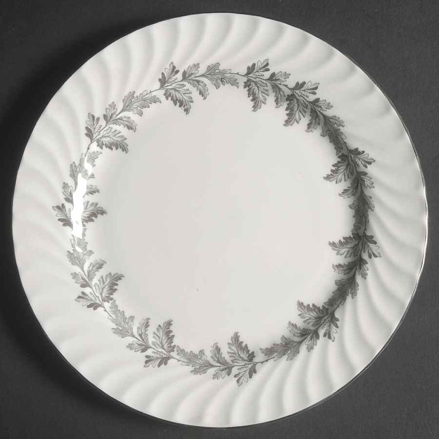 Oak Leaf Gray (Fluted) Salad Plate by John  Aynsley & Sons-1