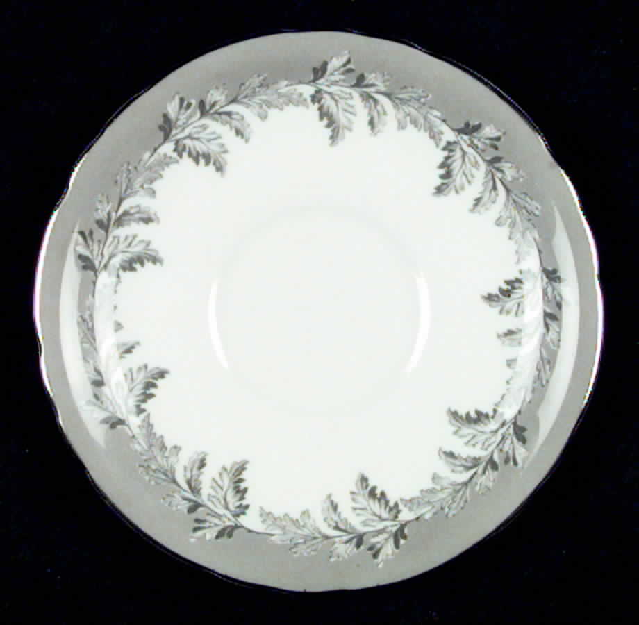 Oak Leaf Gray (Gray Edge, Scalloped) Saucer by John  Aynsley & Sons-1