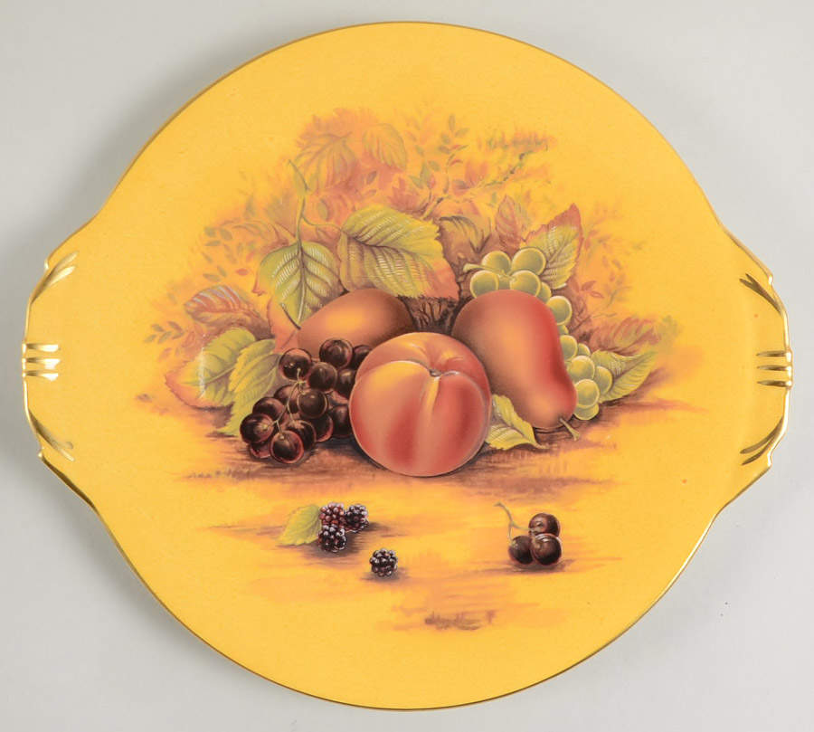 Orchard Gold Handled Cake Plate by John  Aynsley & Sons-1