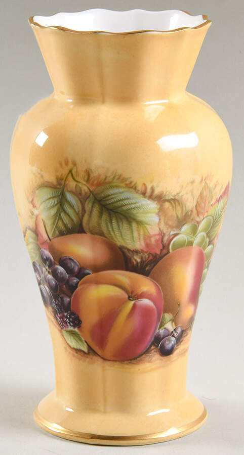 Orchard Gold 6" Edwardian Vase by John  Aynsley & Sons-1