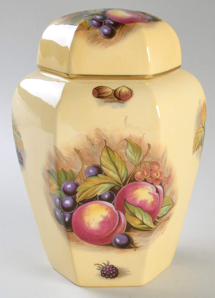 Orchard Gold Medium Hexagonal Ginger Jar & Lid by John  Aynsley & Sons-1