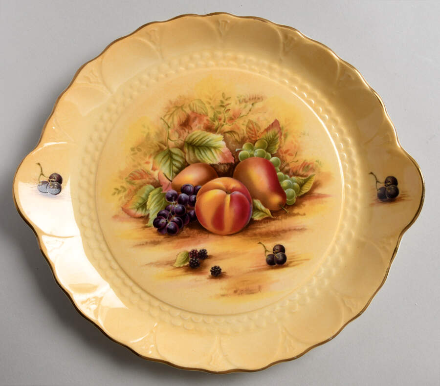 Orchard Gold Handled Cake Plate by John  Aynsley & Sons-1