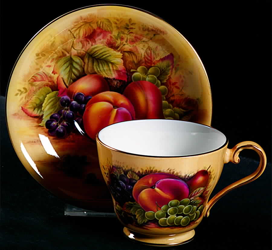 Orchard Gold Footed Cup & Saucer Set by John  Aynsley & Sons-1