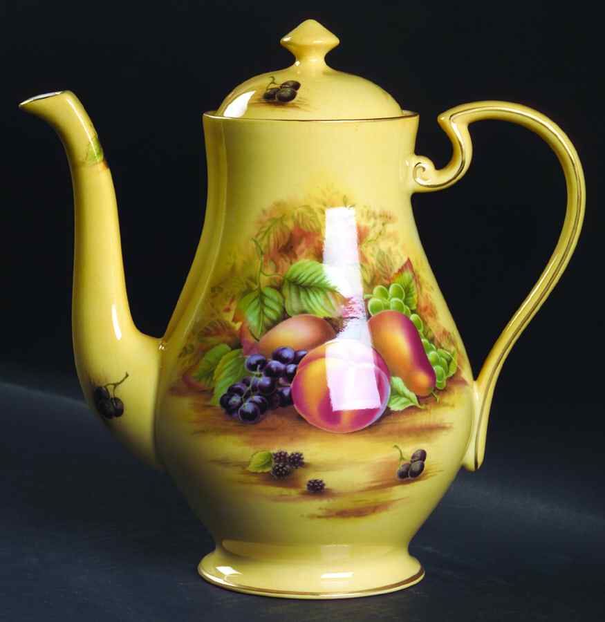 Orchard Gold Coffee Pot & Lid by John  Aynsley & Sons-1