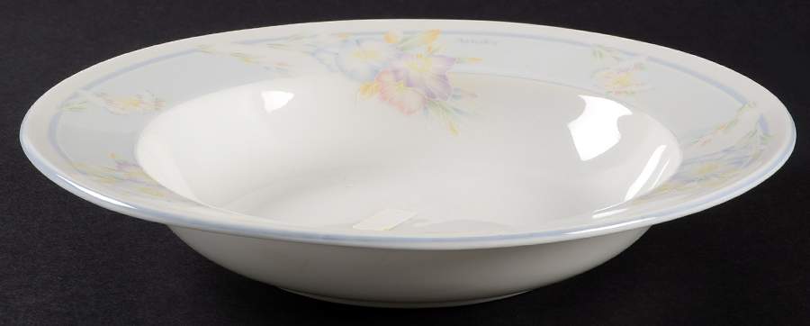 Papillon Blue Rim Soup Bowl by John  Aynsley & Sons-1