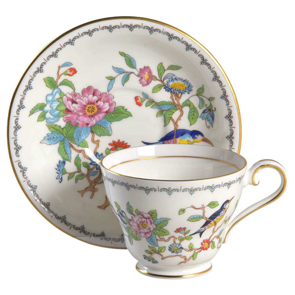 Pembroke (Gold Trim) Footed Cup & Saucer Set by John  Aynsley & Sons-1