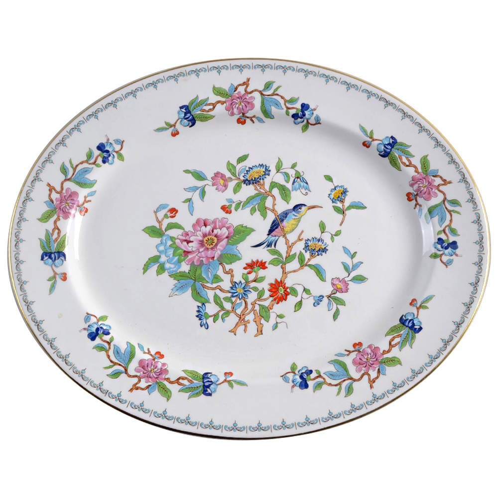 Pembroke (Gold Trim) 13" Oval Serving Platter by John  Aynsley & Sons-1