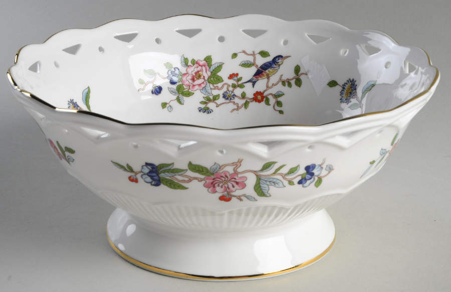 Pembroke (Gold Trim) Pierced Centerpiece by John  Aynsley & Sons-1