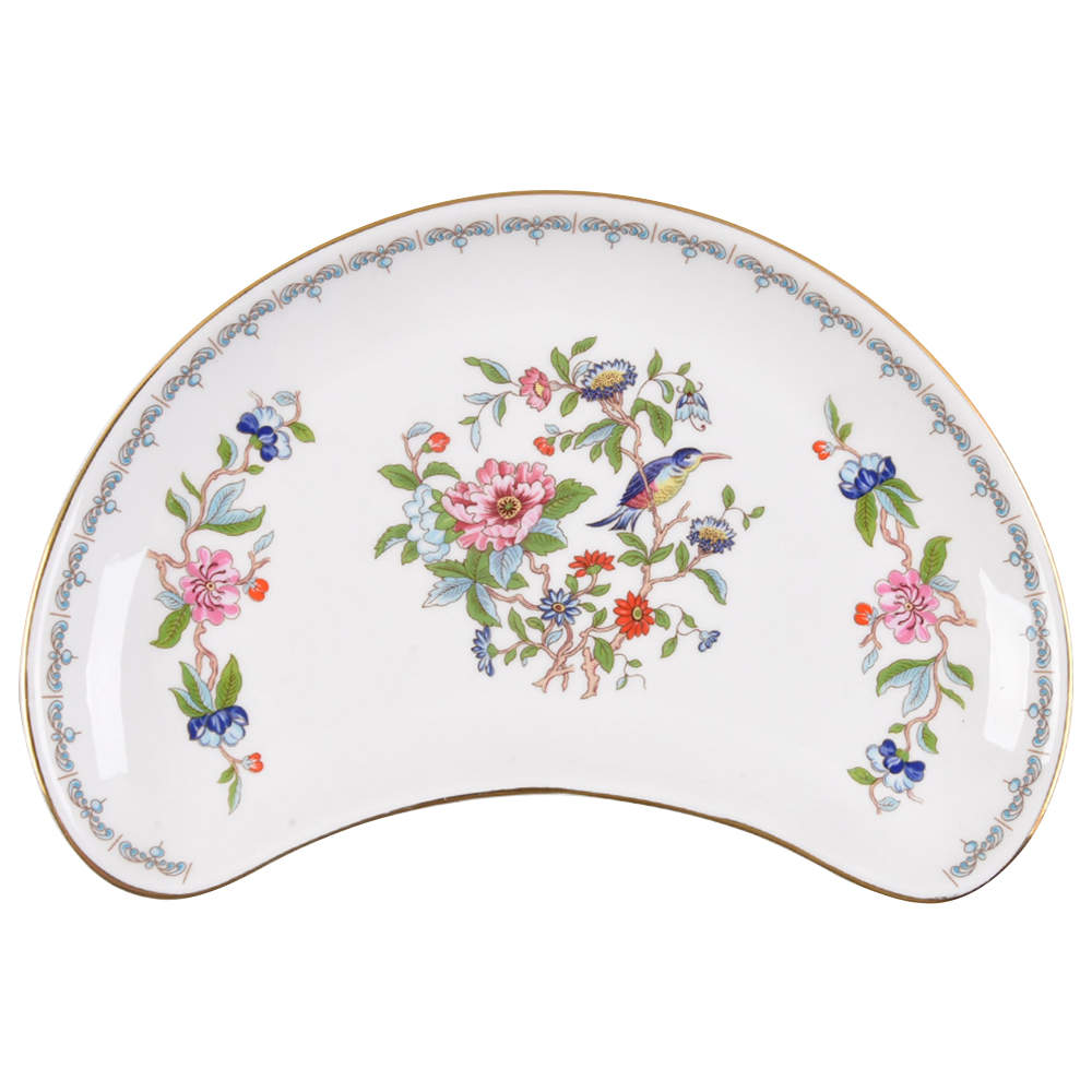 Pembroke (Gold Trim) Crescent Salad Plate by John  Aynsley & Sons-1