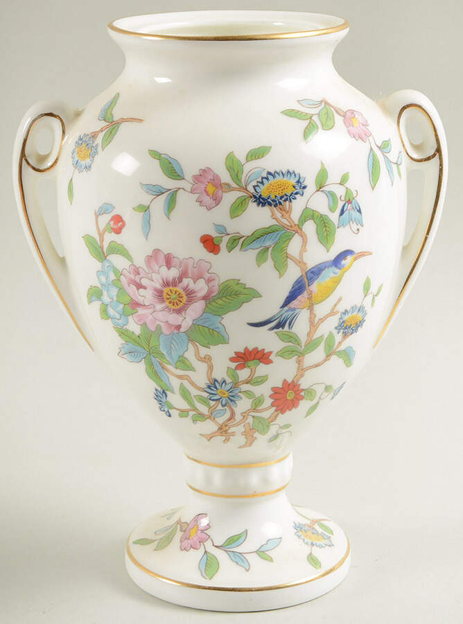 Pembroke (Gold Trim) Medium Covered Vase No Lid by John  Aynsley & Sons-1