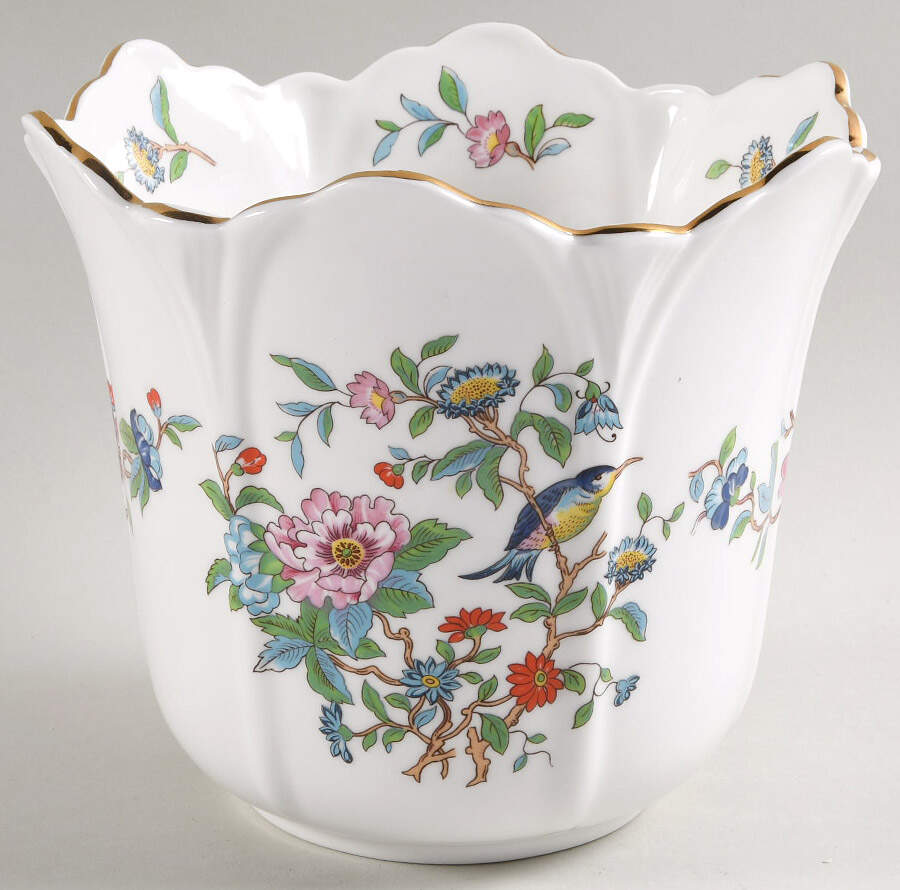 Pembroke (Gold Trim) 6" Cachepot by John  Aynsley & Sons-1
