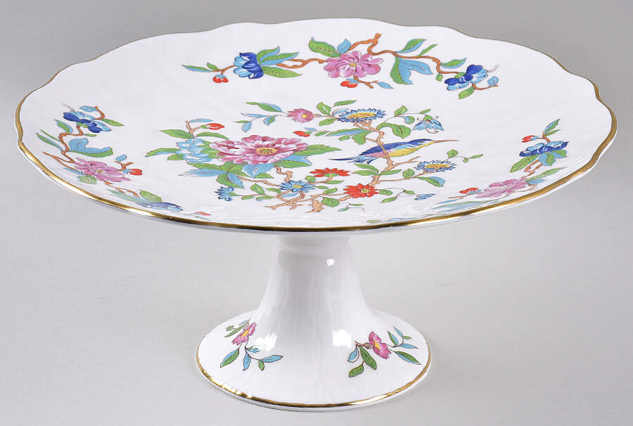 Pembroke (Gold Trim) 10" Diameter Pedestal Cake Stand by John  Aynsley & Sons-1