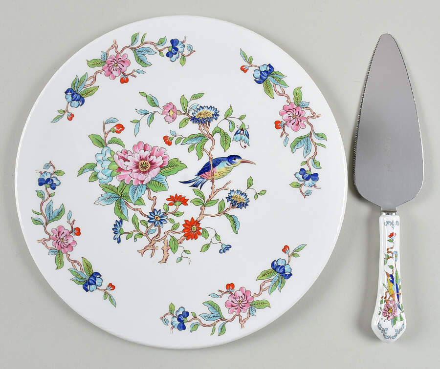 Pembroke (Gold Trim) Cake Plate & Server (No Box) by John  Aynsley & Sons-1
