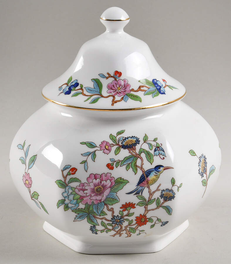 Pembroke (Gold Trim) Candy Jar & Lid by John  Aynsley & Sons-1