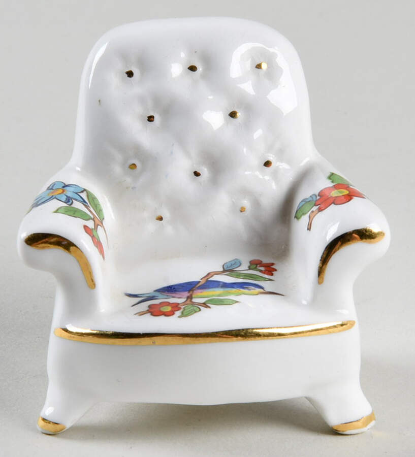 Pembroke (Gold Trim) Miniature Wing Chair by John  Aynsley & Sons-1