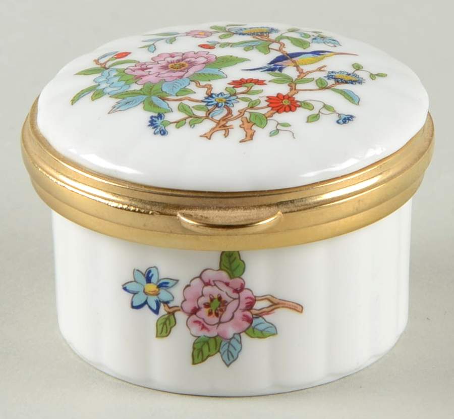Pembroke (Gold Trim) Miniature Box with Hinged Lid by John  Aynsley & Sons-1