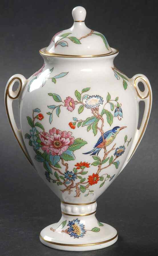Pembroke (Gold Trim) Small Covered Vase by John  Aynsley & Sons-1