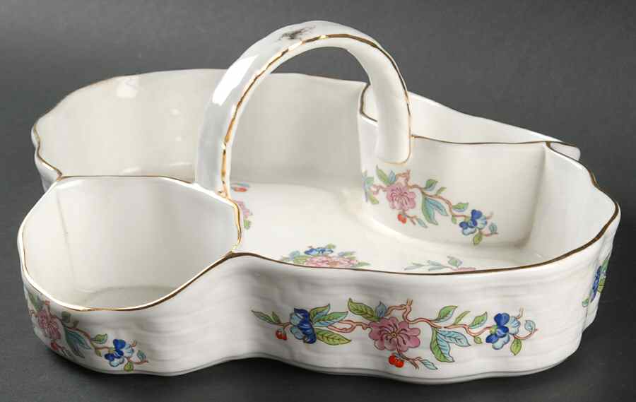 Pembroke (Gold Trim) Strawberry Basket, No Creamer or Open Sugar by John  Aynsley & Sons-1