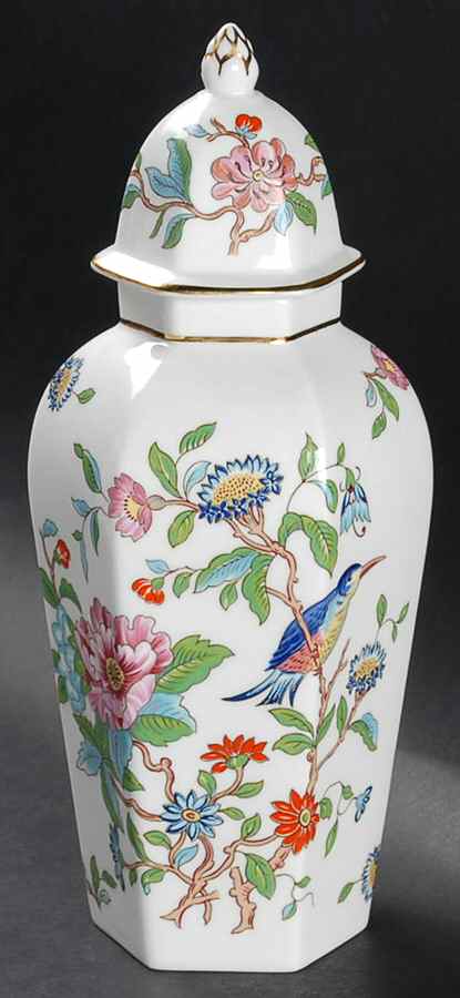 Pembroke (Gold Trim) Large Hexagonal Ginger Jar & Lid by John  Aynsley & Sons-1
