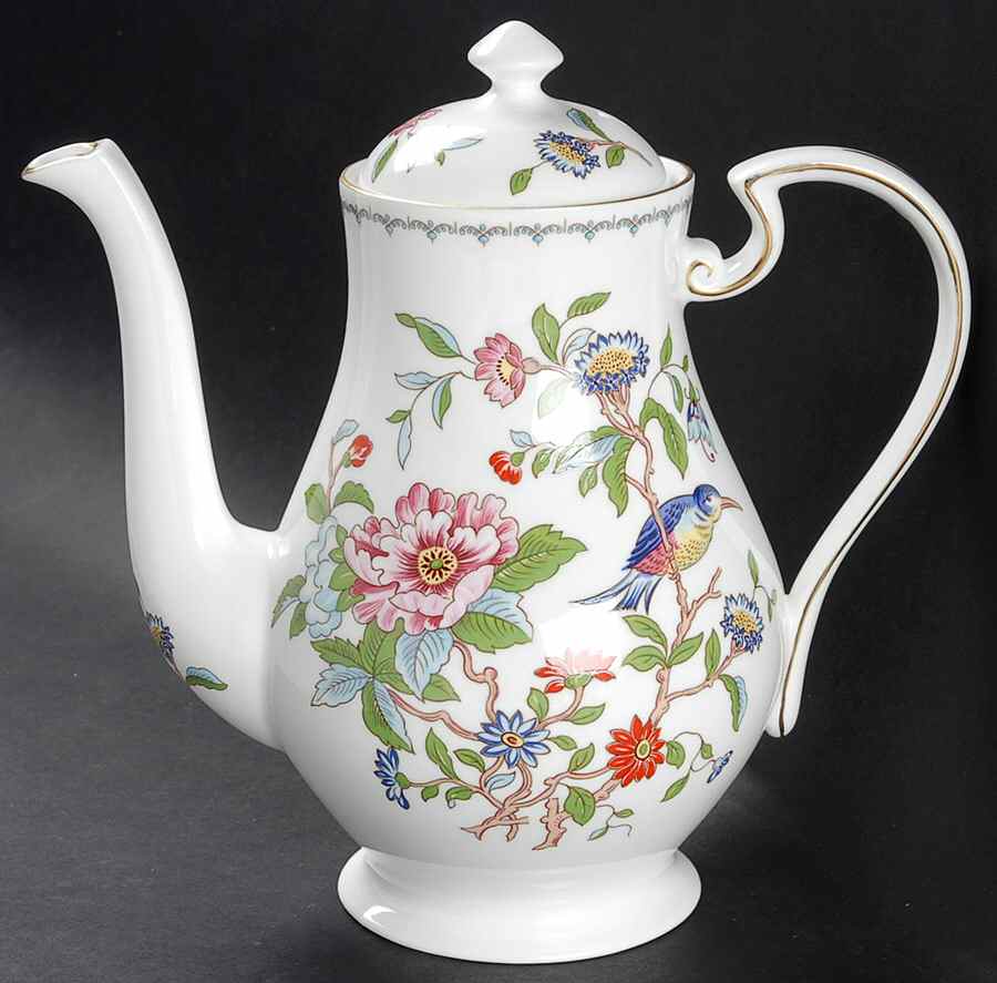 Pembroke (Gold Trim) Coffee Pot & Lid by John  Aynsley & Sons-1