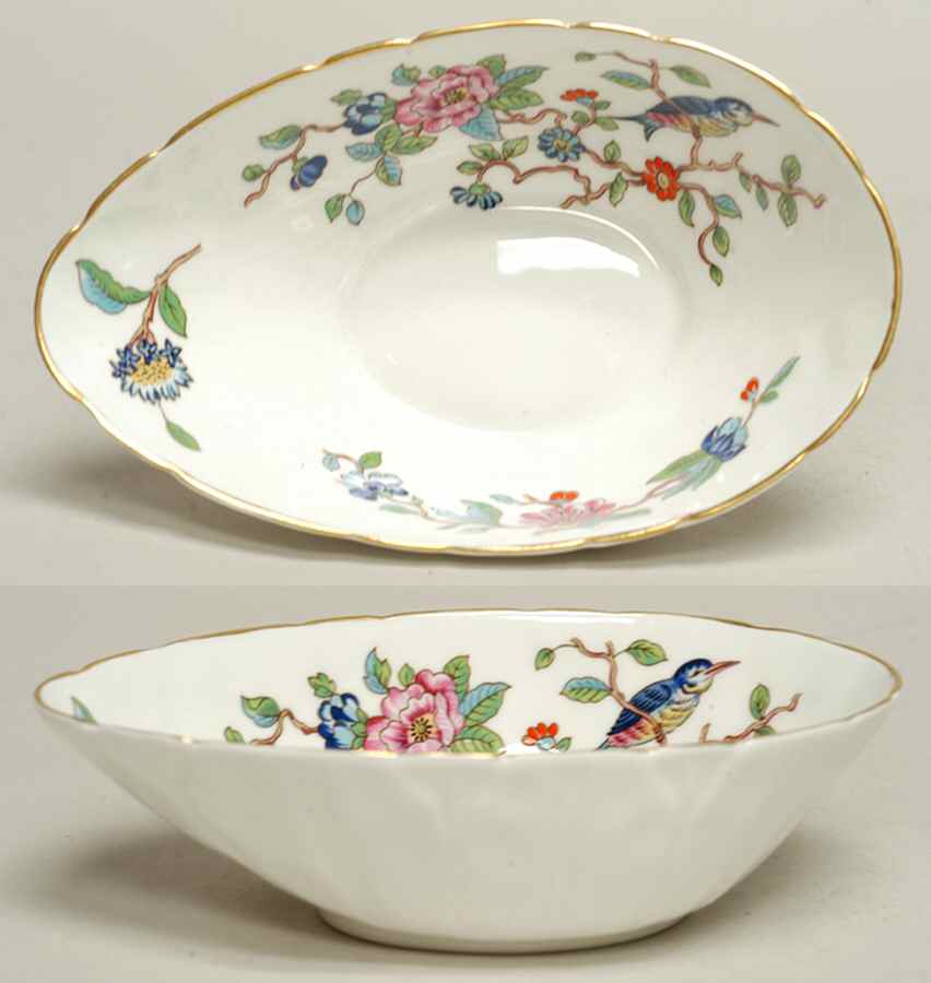 Pembroke (Gold Trim) Avocado Bowl by John  Aynsley & Sons-1