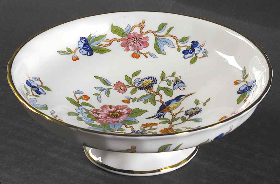 Pembroke (Gold Trim) Round Compote (Height X Width) by John  Aynsley & Sons-1