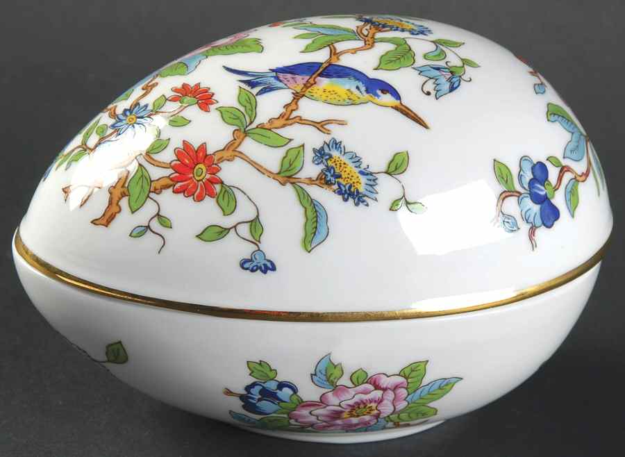 Pembroke (Gold Trim) Large Egg Box & Lid by John  Aynsley & Sons-1