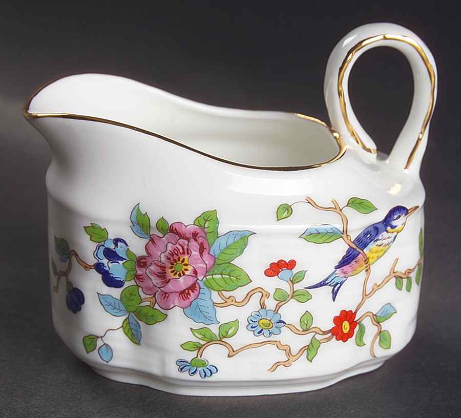 Pembroke (Gold Trim) Strawberry Basket Creamer Only by John  Aynsley & Sons-1