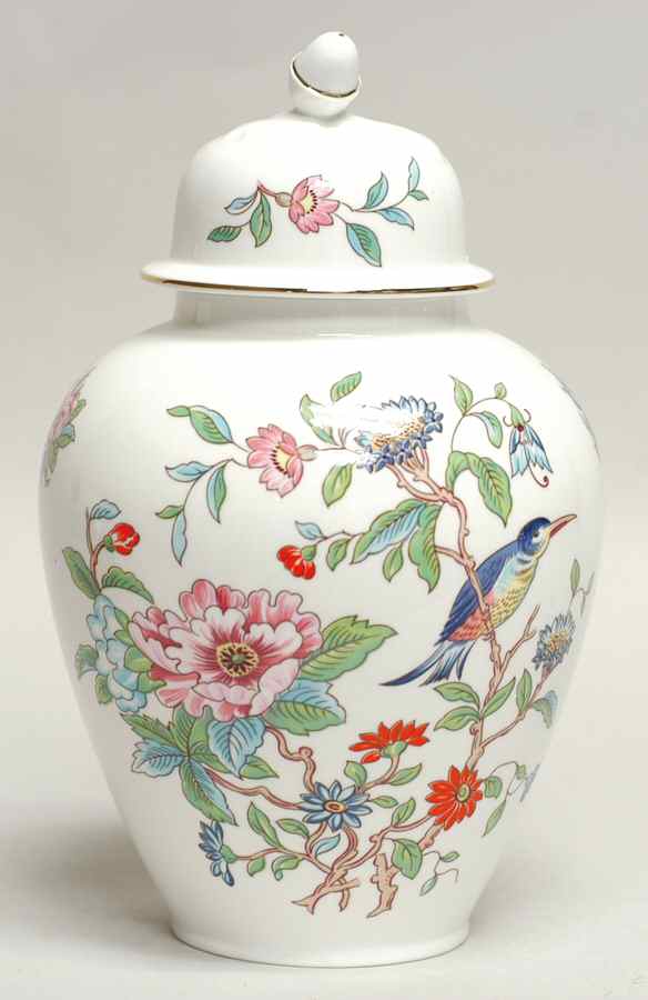 Pembroke (Gold Trim) Large Oak Vase & Lid by John  Aynsley & Sons-1