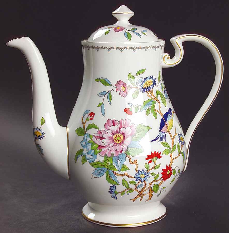 Pembroke (Gold Trim) Coffee Pot & Lid by John  Aynsley & Sons-1