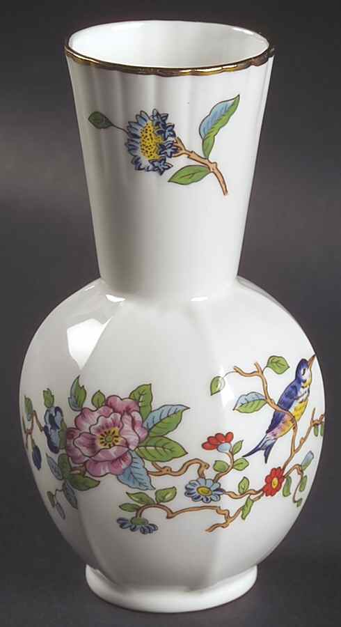 Pembroke (Gold Trim) 5" Hexagonal Vase by John  Aynsley & Sons-1