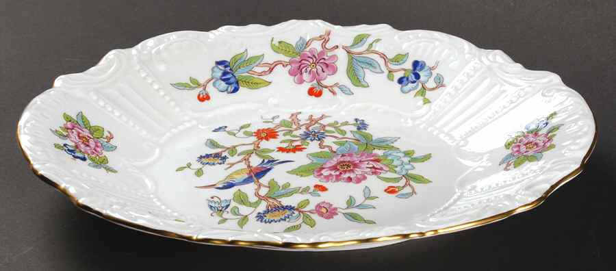 Pembroke (Gold Trim) 9" Scalloped Oval Tray by John  Aynsley & Sons-1