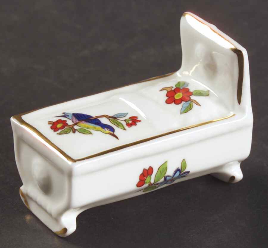 Pembroke (Gold Trim) Miniature Cradle by John  Aynsley & Sons-1