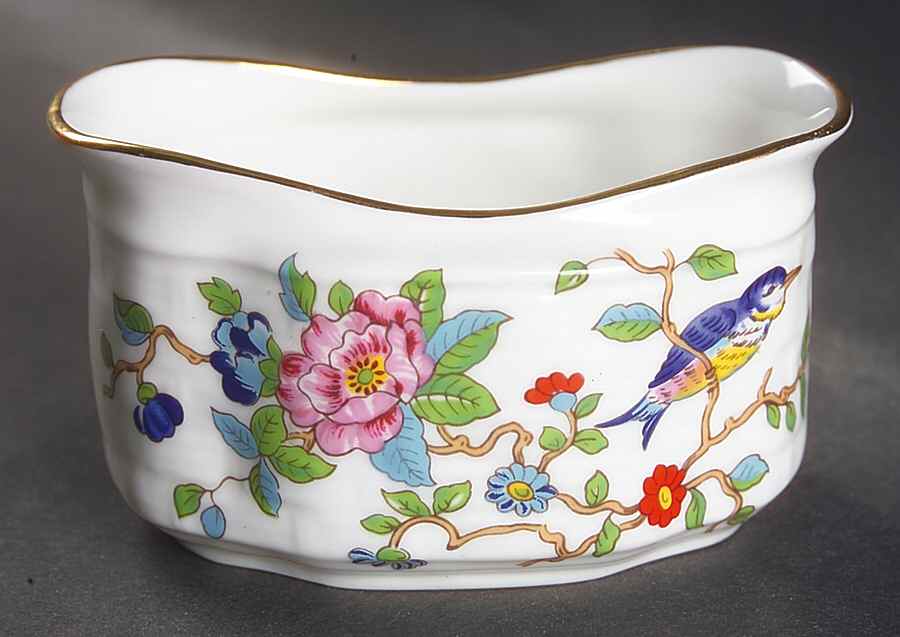 Pembroke (Gold Trim) Strawberry Basket-Open Sugar by John  Aynsley & Sons-1
