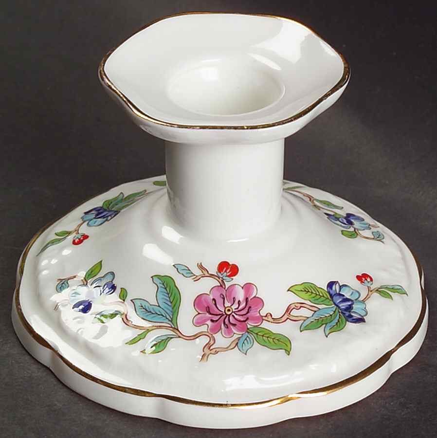 Pembroke (Gold Trim) 2" Candlestick by John  Aynsley & Sons-1