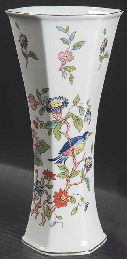 Pembroke (Gold Trim) 8" Hexagonal Bud Vase by John  Aynsley & Sons-1