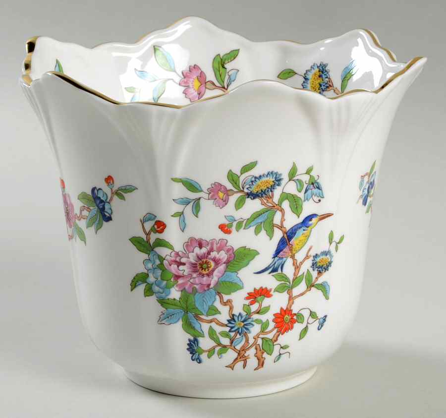 Pembroke (Gold Trim) Cachepot by John  Aynsley & Sons-1