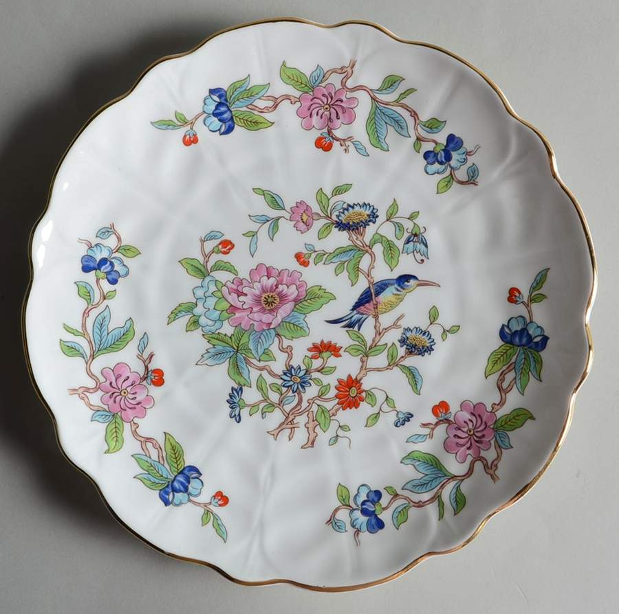 Pembroke (Gold Trim) Flat Cake Plate/Cheese Plate by John  Aynsley & Sons-1