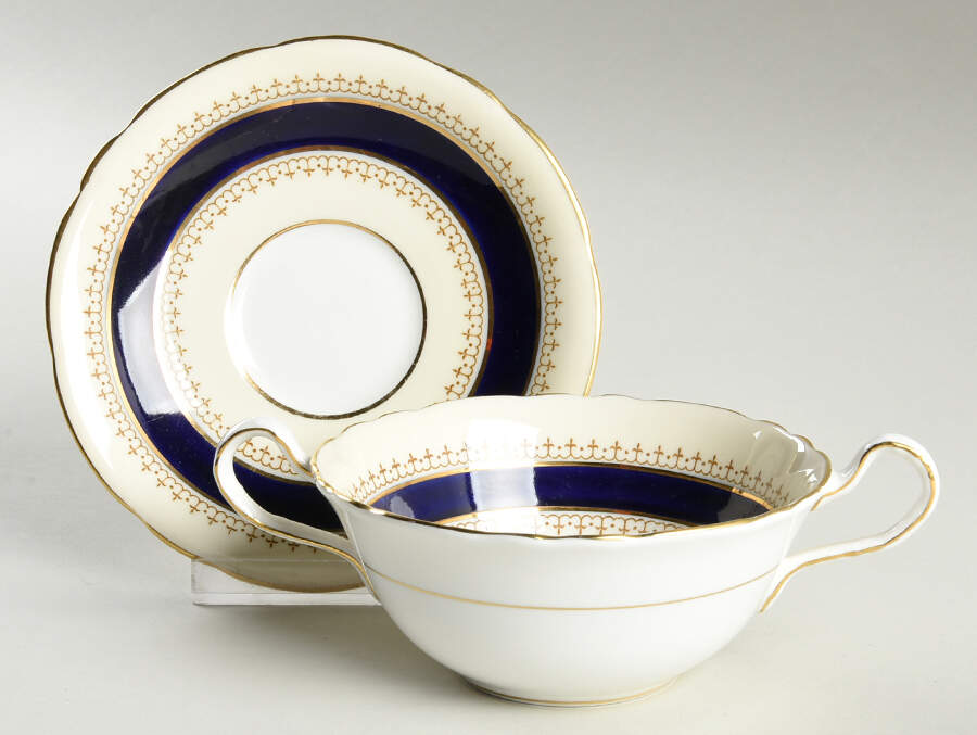 Pentland Flat Cream Soup Bowl & Saucer Set by John  Aynsley & Sons-1