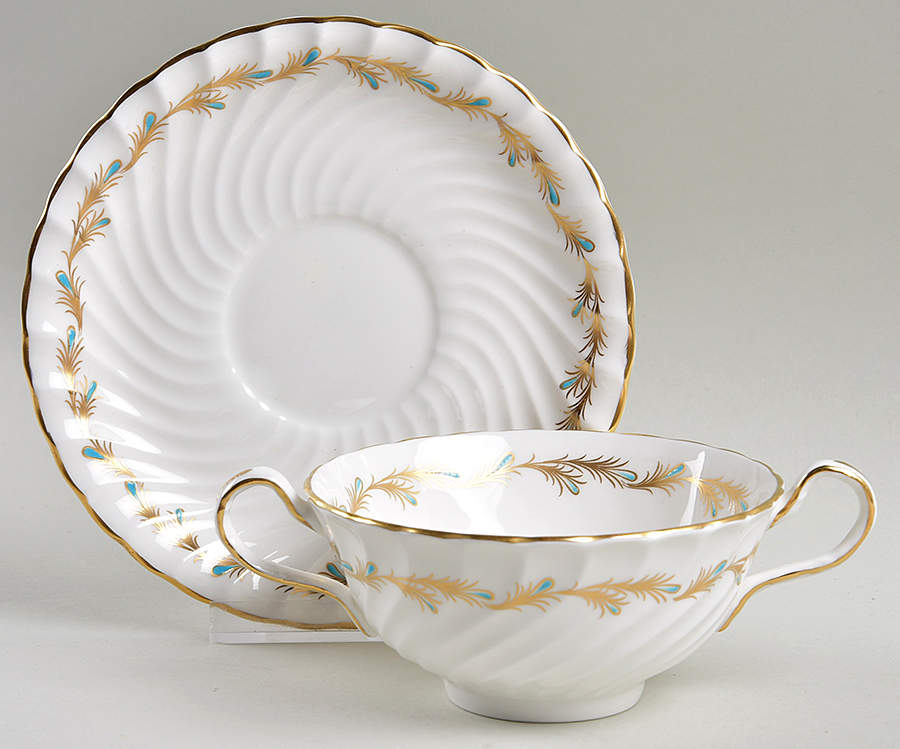 Prelude Footed Cream Soup Bowl & Saucer Set by John  Aynsley & Sons-1