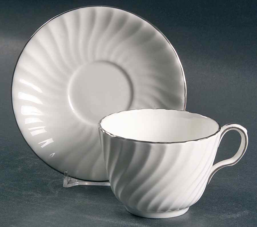 Purity Flat Cup & Saucer Set by John  Aynsley & Sons-1