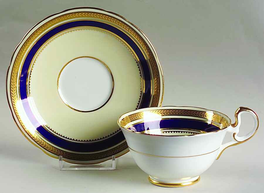 Regency Blue Footed Cup & Saucer Set by John  Aynsley & Sons-1