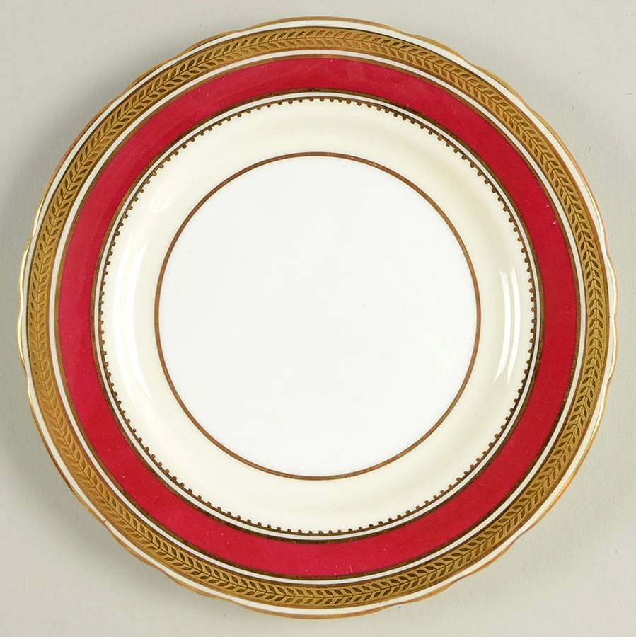 Regency Red Bread & Butter Plate by John  Aynsley & Sons-1