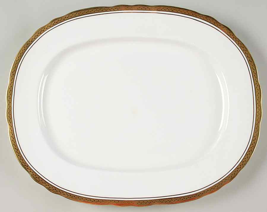 Regency White (Scalloped) 15" Oval Serving Platter by John  Aynsley & Sons-1