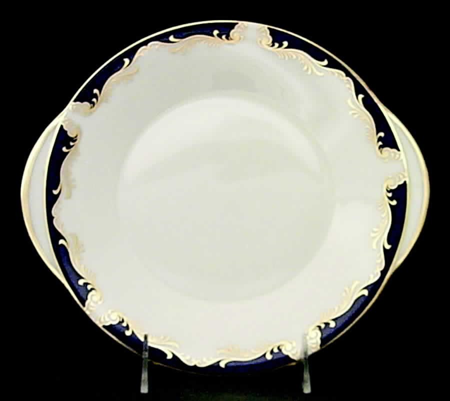 Royal Blue Handled Cake Plate by John  Aynsley & Sons-1