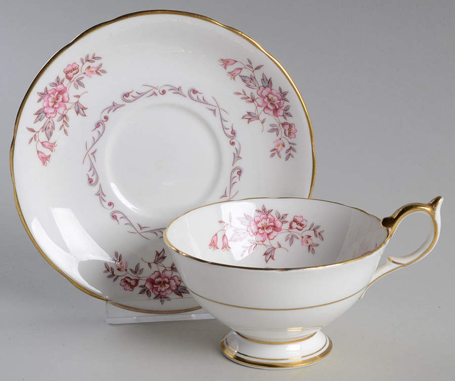 Rose Marie Footed Cup & Saucer Set by John  Aynsley & Sons-1